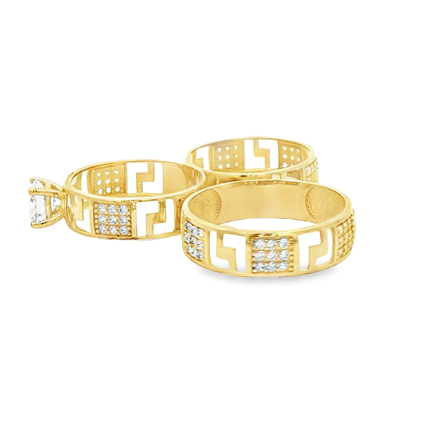 14 KARAT RING SIZE 7 WEIGHT: 2.6G : 5.5MM CZ GREEK