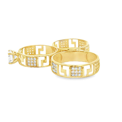 14 KARAT RING SIZE 7 WEIGHT: 2.6G : 5.5MM CZ GREEK
