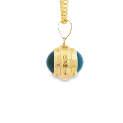 PENDANT 14K EVIL EYE BLUE ROUND BALL