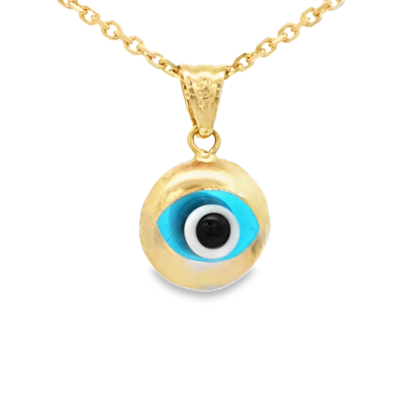 PENDANT 14K PENDANT EVIL EYE POLISHED OJO SANTA LUCIA