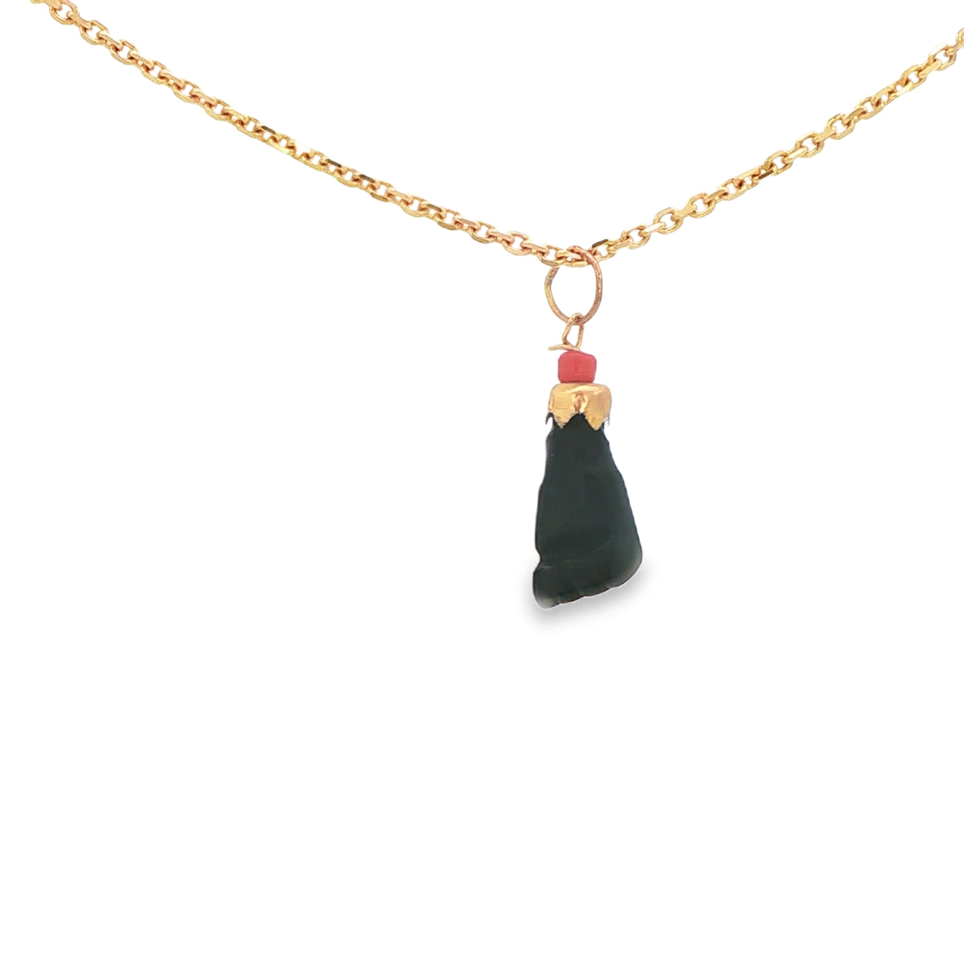 14K Azabache Hand Coral 12mm