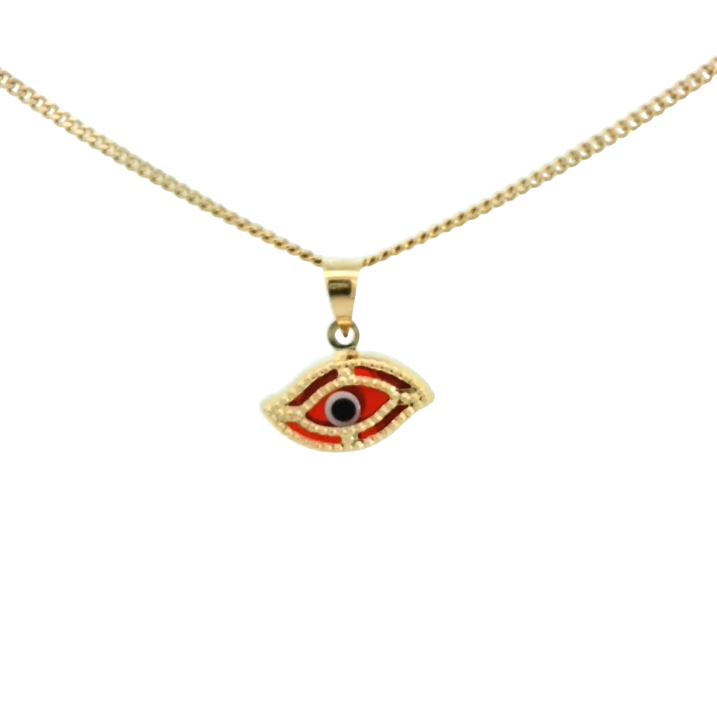 PENDANT 14K 0.6G EVIL EYE RED EYE MILIGRAIN