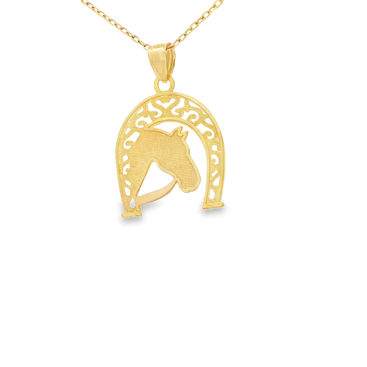 PENDANT 14K HORSE MEDALLION
