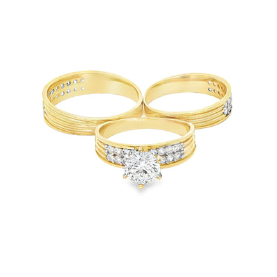 14 KARAT RING SIZE 10.25 WEIGHT: 3.7G : 4.8MM CZ 2
