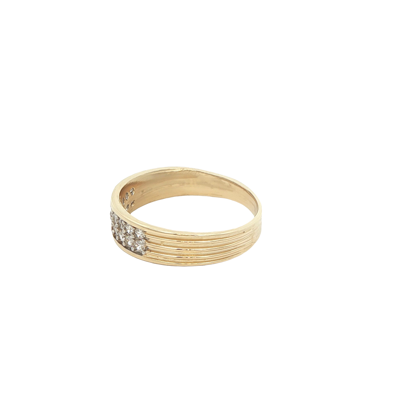14 KARAT RING SIZE 7.25 WEIGHT: 3.2G : 5.0MM CZ 2
