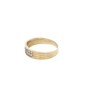 14 KARAT RING SIZE 7.25 WEIGHT: 3.2G : 5.0MM CZ 2