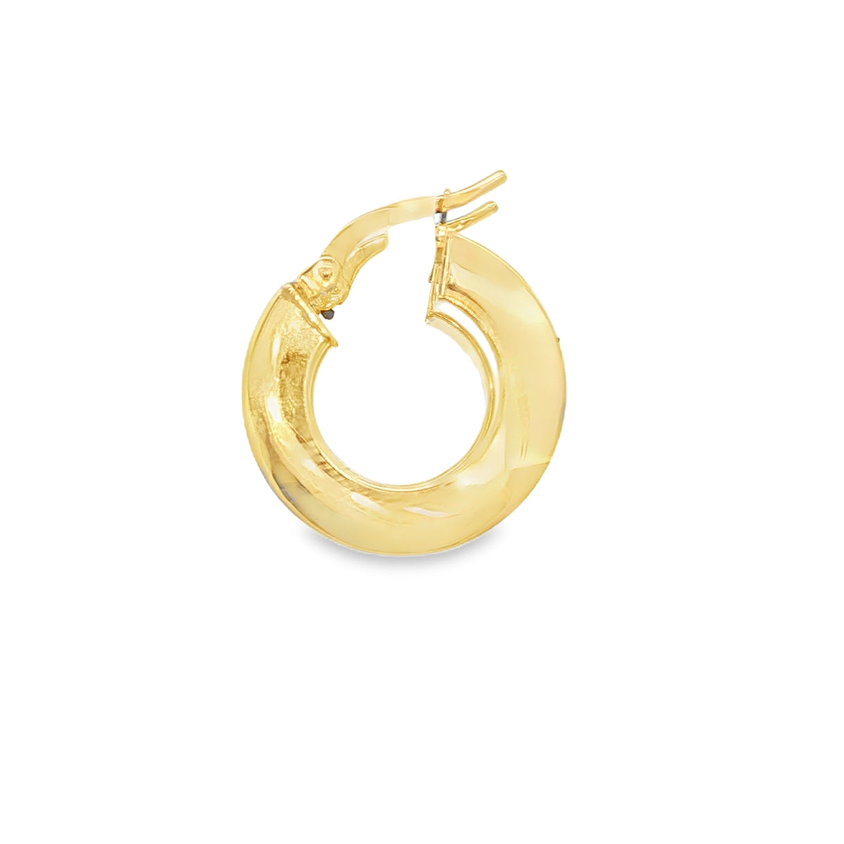 14 KARAT SMALL HOOP EARRINGS 18MM CHUBBY ROUND