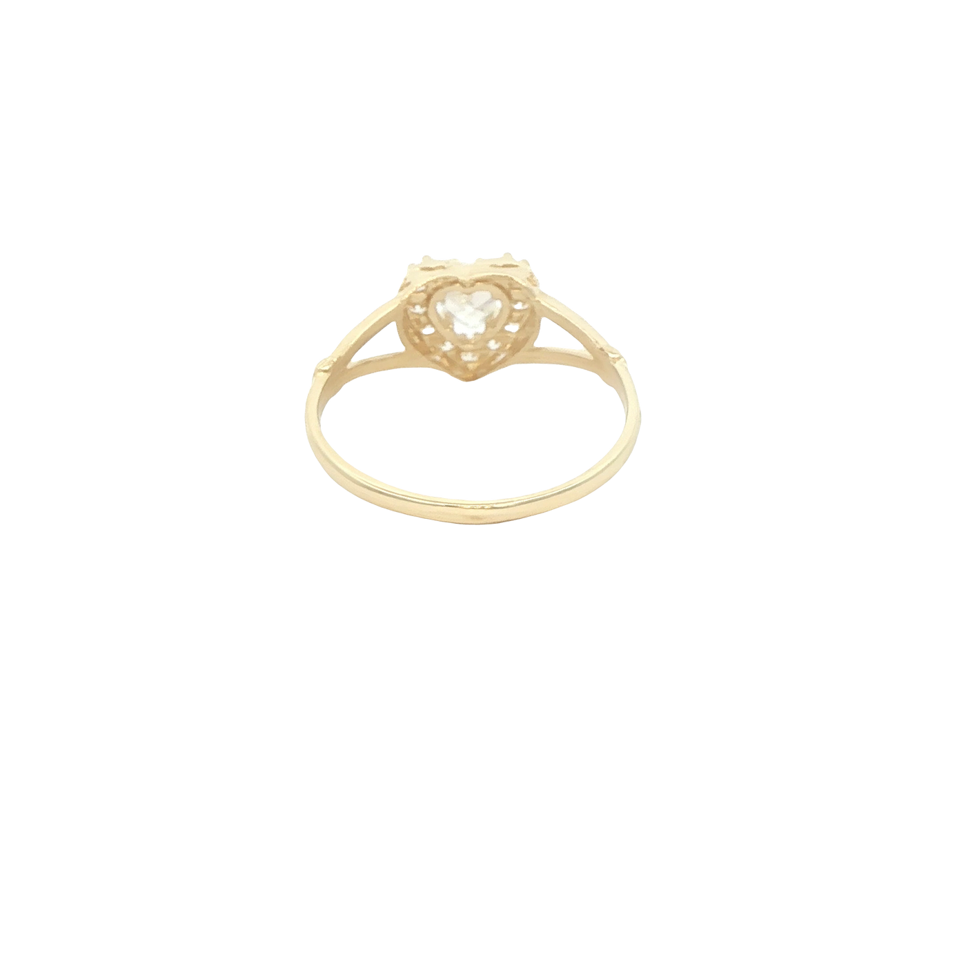 14 KARAT RING SIZE 8 WEIGHT: 1.8G : CZ HEAR FRIEND