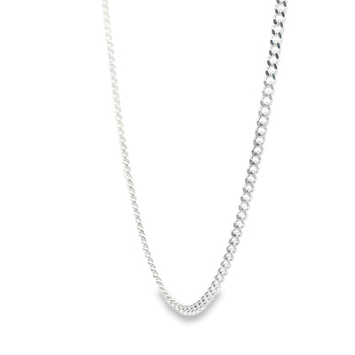 STERLING SILVER CUBAN MIAMI CHAIN LENGTH: 22 1.9MM