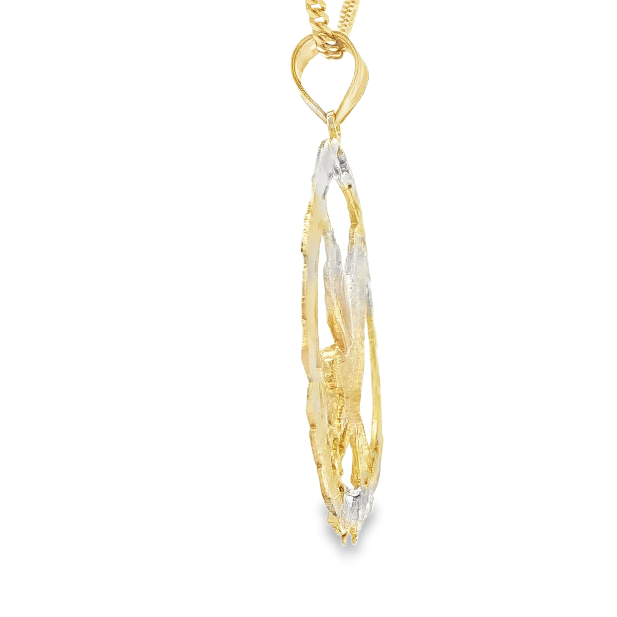 PENDANT 14KP 5.9G EAGLE DC LEAF PATTERN BORDER