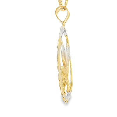 PENDANT 14KP 5.9G EAGLE DC LEAF PATTERN BORDER