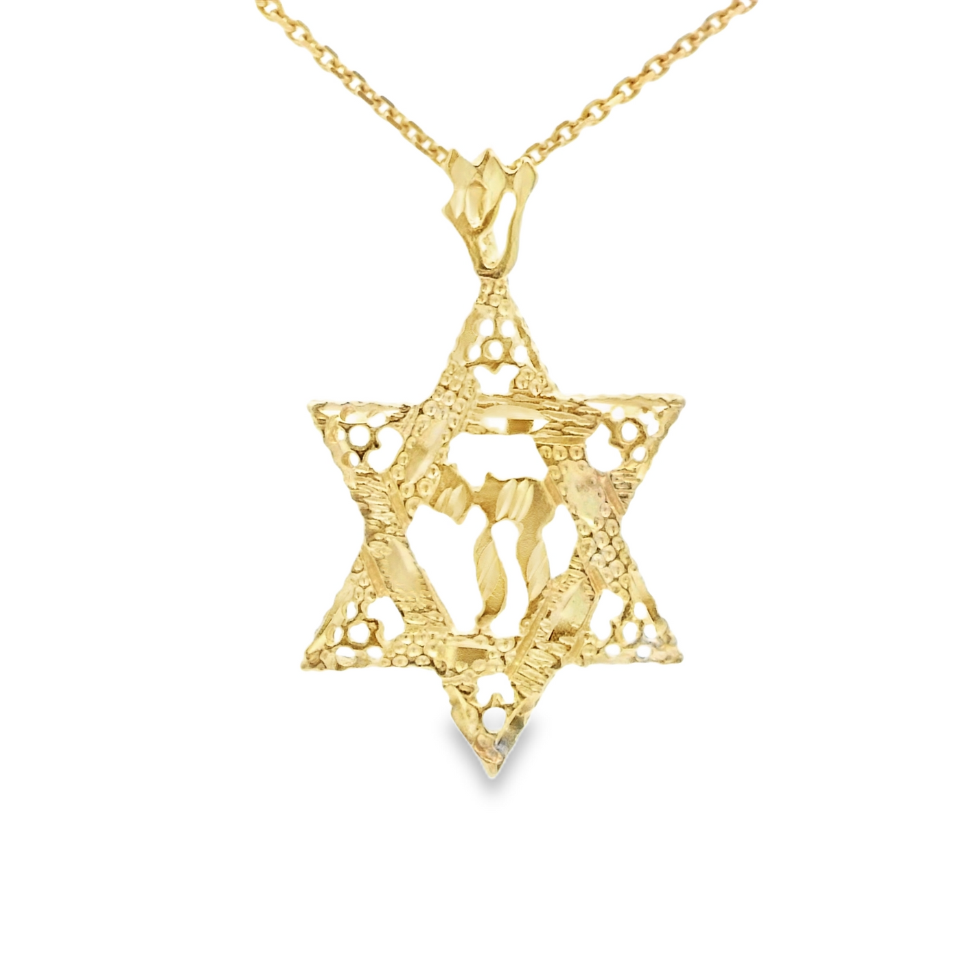 10 KARAT CHARM DC JEWISH STAR WITH OM CENTER