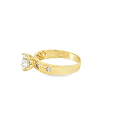 14 KARAT RING SIZE 7.25 WEIGHT: 2.0G : 4MM CZ SOLI