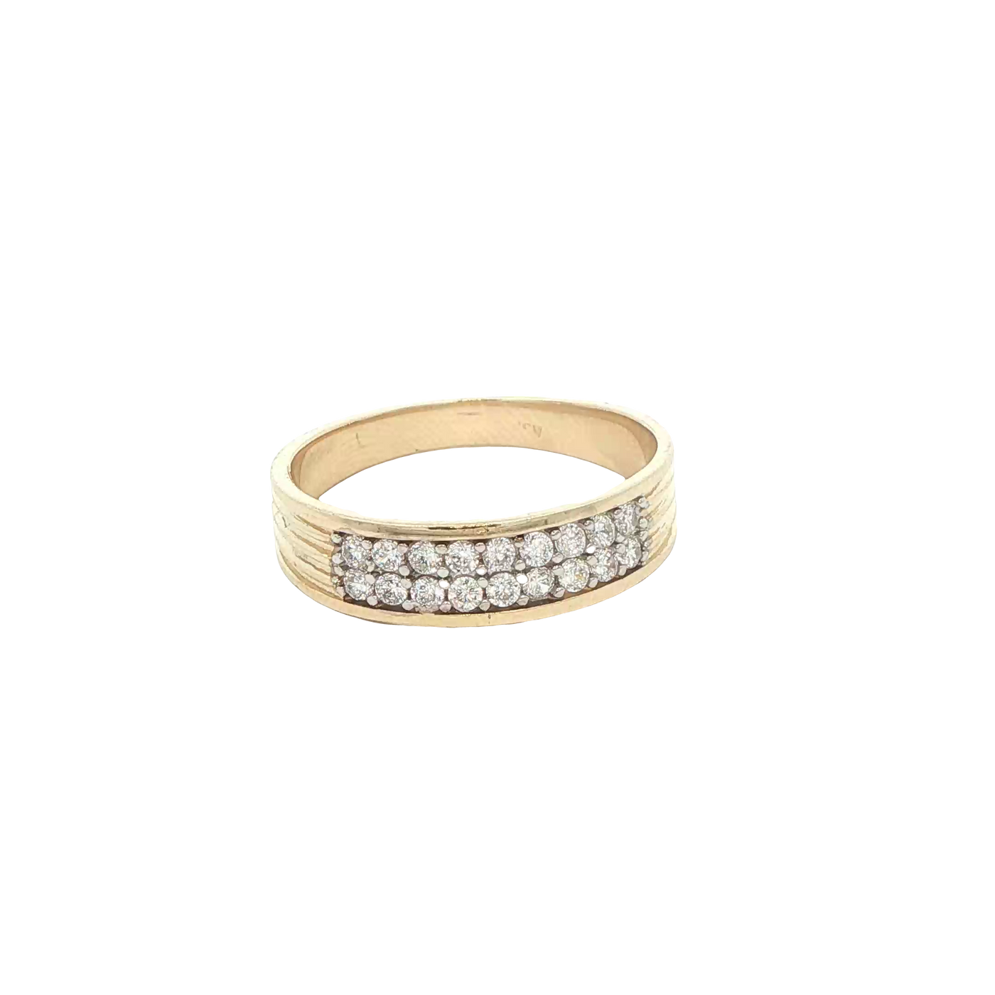 14 KARAT RING SIZE 10 WEIGHT: 3.9G : 5.7MM CZ 2 RO