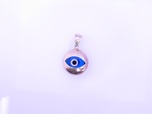 PENDANT 14K 2.0G EVIL EYE BLUE OVAL POLISHED