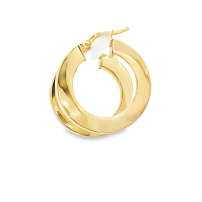 14 KARAT MEDIUM HOOP EARRINGS 23MM CHUBBY ROUND