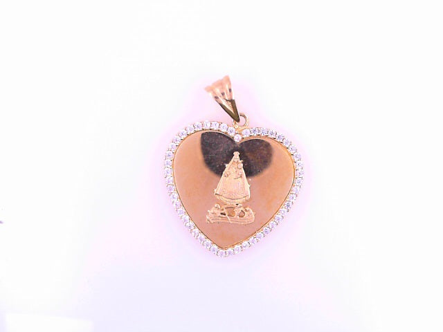 14KP Caridad De Cobre 4.1g Cz Heart