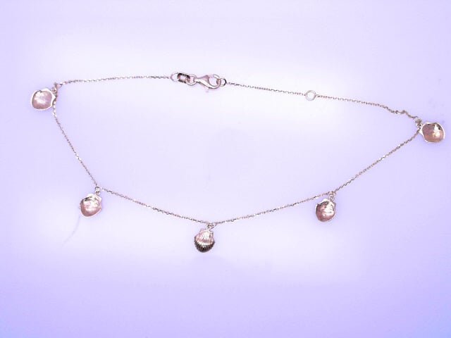 14KB 2.5G ANKLET #10 SEASHELLS