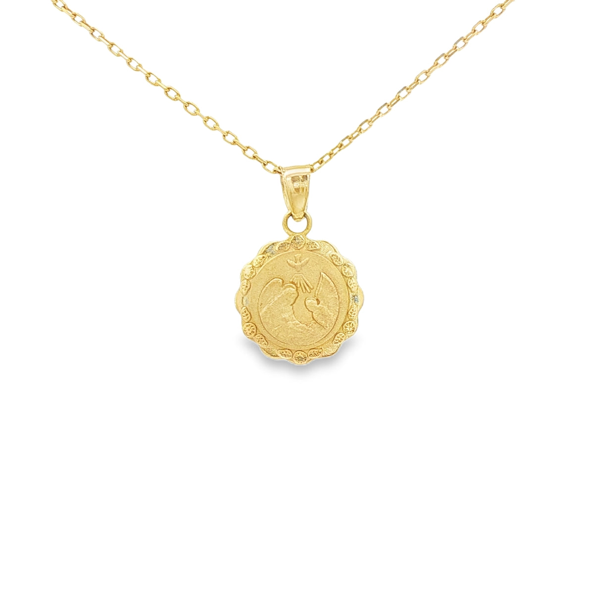PENDANT 14K BAPTISM RECUERDO BAUTISMO SCALLOP