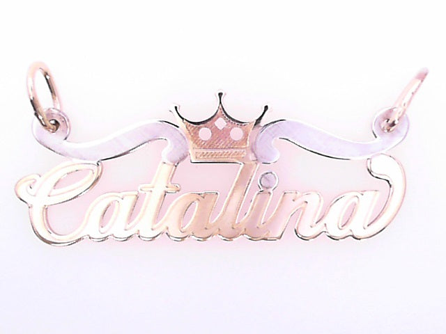 NAME PLATE TWO-TONE 14 KARAT CHARM WEIGHT: 4.0
SI