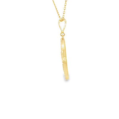 14K PENDENT 2.4G MEDALLION CZ STAR OF DAVID SUNBUR