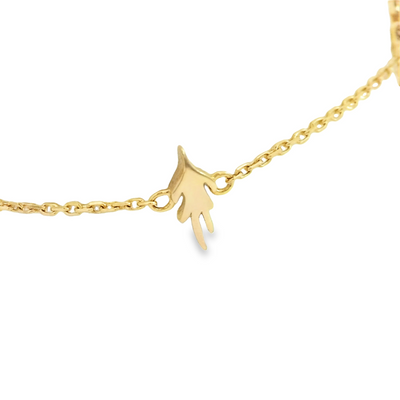 BRACELET 14K CHARM SEA LIFE DIAMOND 0.15ctw ADJUST
