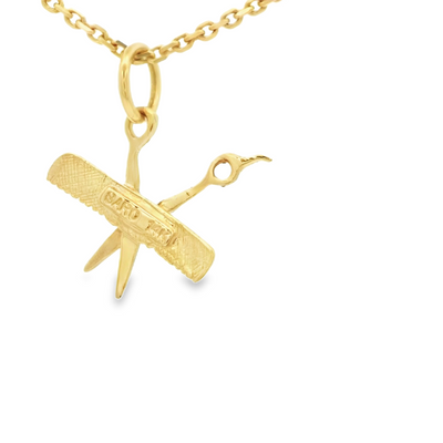 PENDANT 14KP Scissors Comb