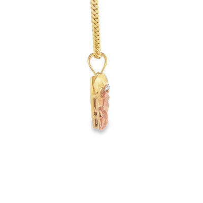 PENDANT 14K 2.5 G 15 HEART 3TONE