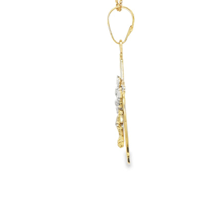 14 KARAT CHARM WEIGHT: 2.8G  CRUCIFIX CROSS ART DE