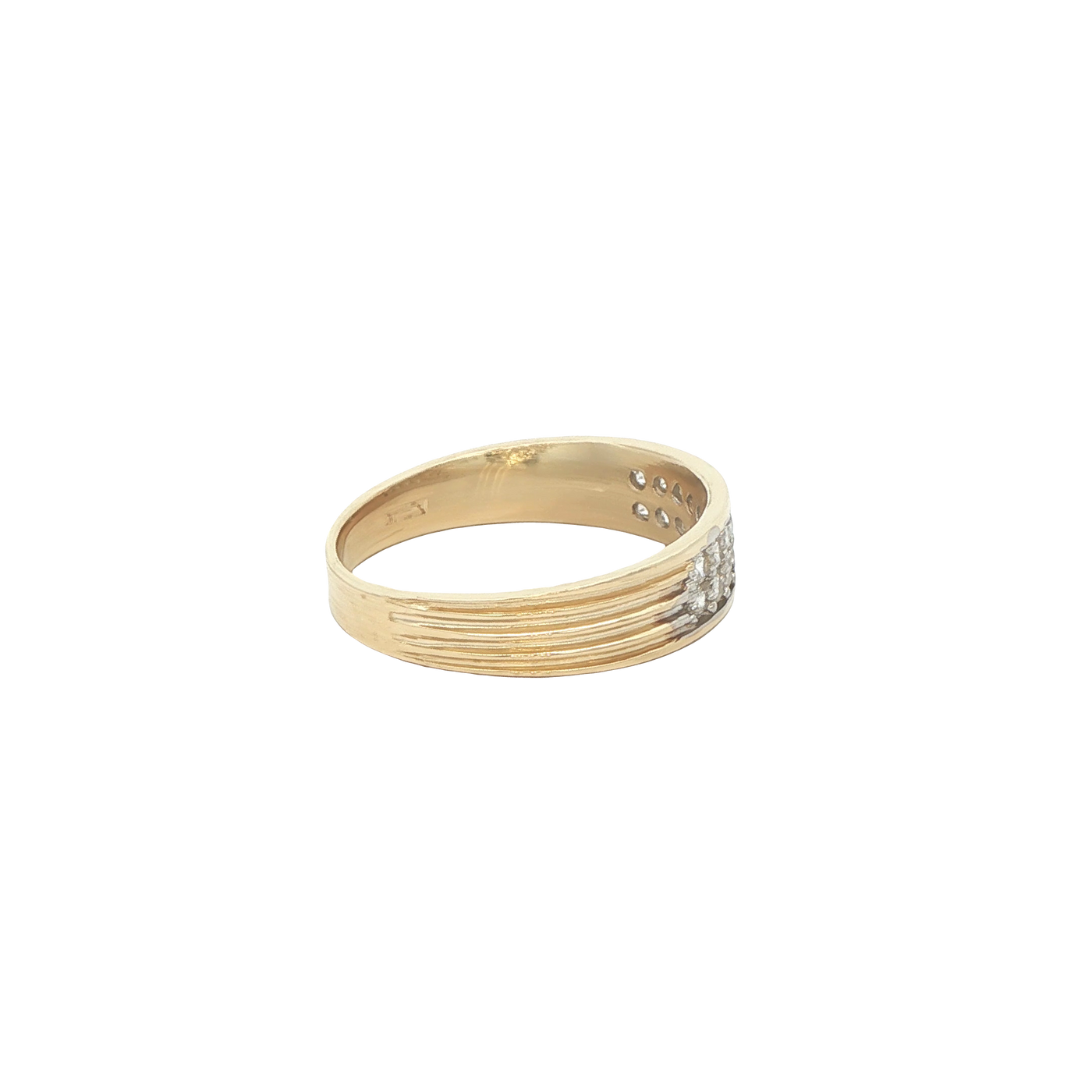 14 KARAT RING SIZE 7.25 WEIGHT: 3.1G : 4.9MM CZ 2