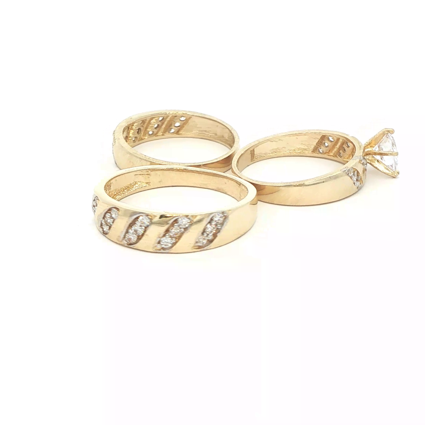 14 KARAT RING SIZE 10 WEIGHT: 3.8G : 5.3MM CZ 5 SL