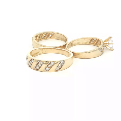 14 KARAT RING SIZE 10 WEIGHT: 3.8G : 5.3MM CZ 5 SL