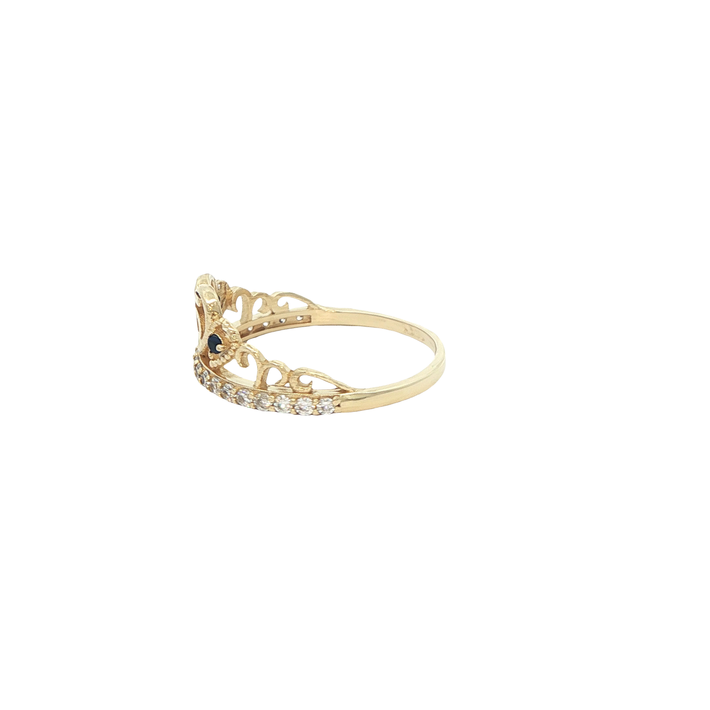 14 KARAT RING SIZE 7.5 WEIGHT: 1.9G : CZ QUINCE 15