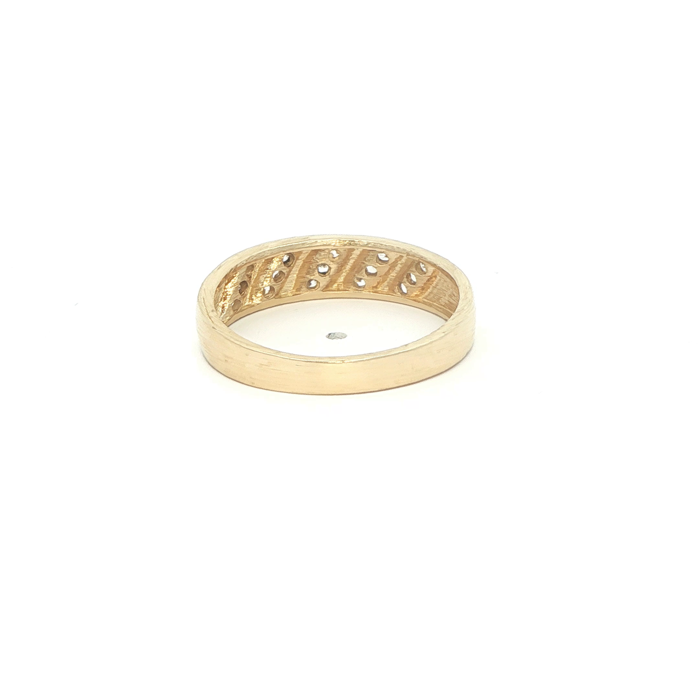 14 KARAT RING SIZE 7.5 WEIGHT: 2.5G : 4.5MM CZ 5 S