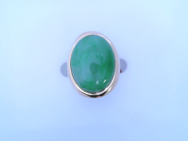 RING 14KR 10.5G CABACHON #4 JADE CABACHON