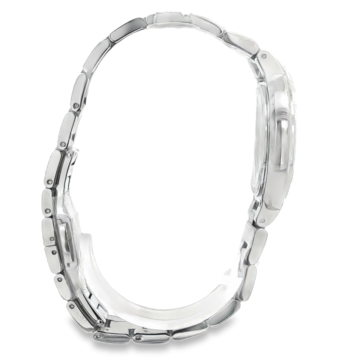 SILVER WHITE FACE NEGATIVE SPACE BEZEL BULOVA