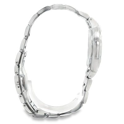 SILVER WHITE FACE NEGATIVE SPACE BEZEL BULOVA