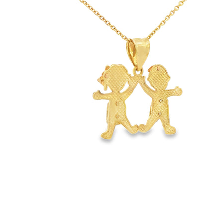 PENDANT 14K 2.6G BOY N GIRL BOY GIRL 3TONE