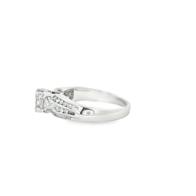 RING 18K WHITE #6.5 ENGAGEMENT DIAMOND PRINCESS