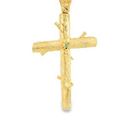 18KP 5.5G NATURAL EMERALD CROSS