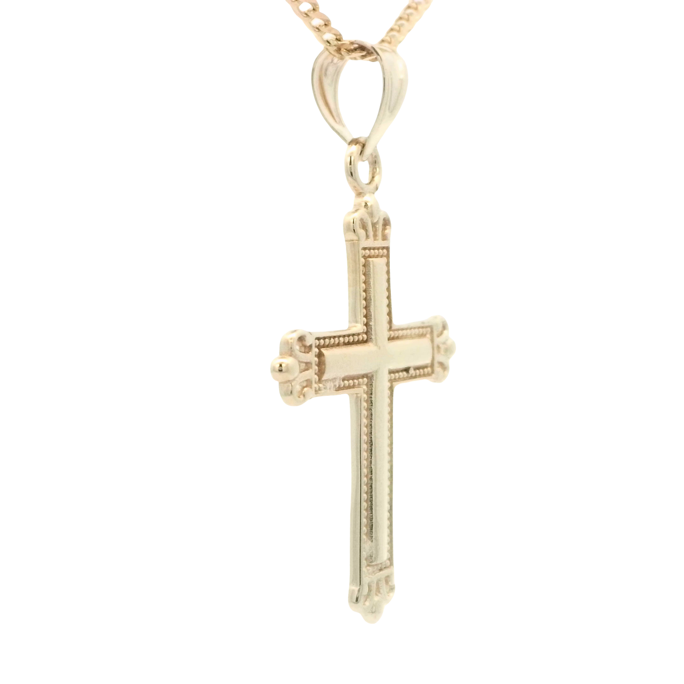 10 KARAT CHARM WEIGHT: 2.3G : CROSS WITH MILIGRAIN