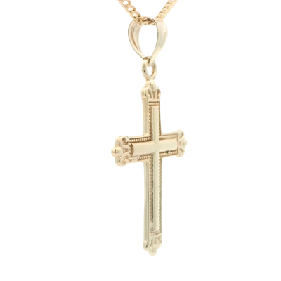 10 KARAT CHARM WEIGHT: 2.3G : CROSS WITH MILIGRAIN