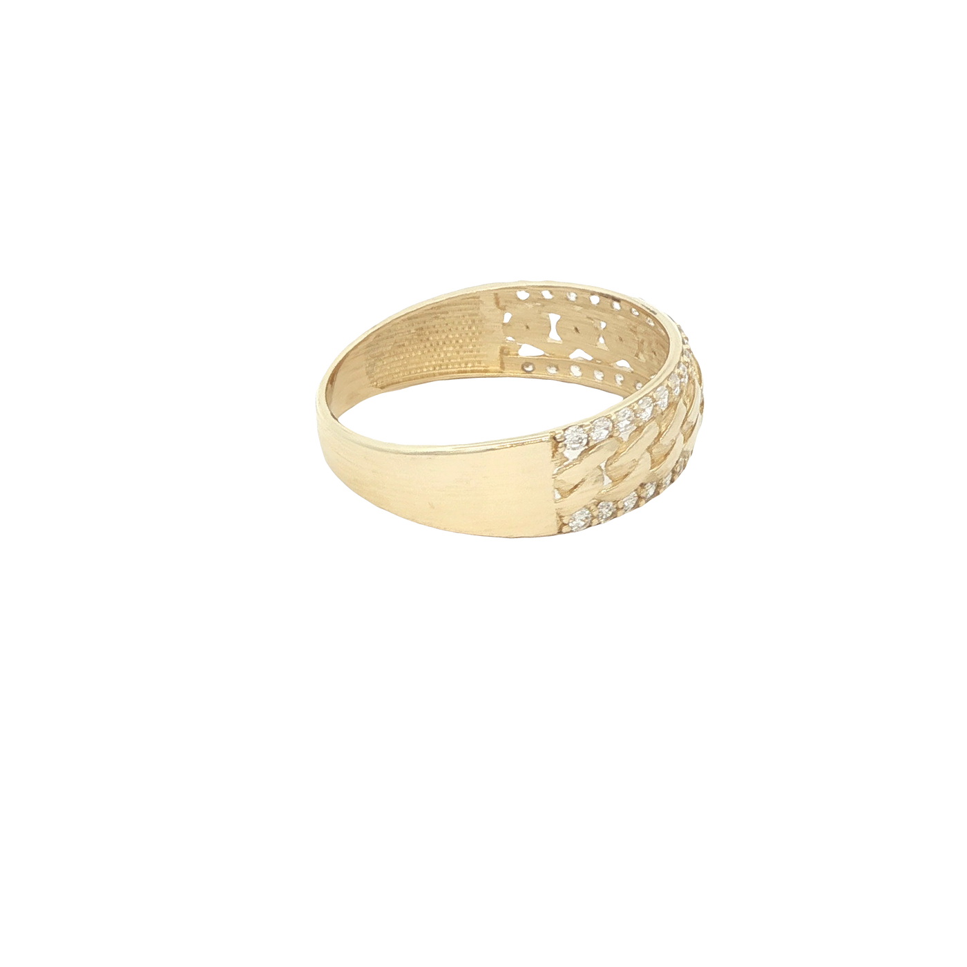 14 KARAT RING SIZE 7.5 WEIGHT: 2.0G : 5.8MM CZ CHA