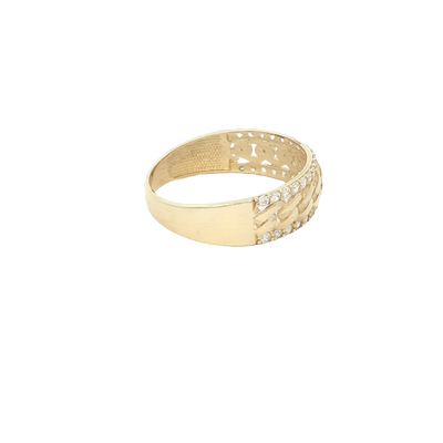 14 KARAT RING SIZE 7.5 WEIGHT: 2.0G : 5.8MM CZ CHA