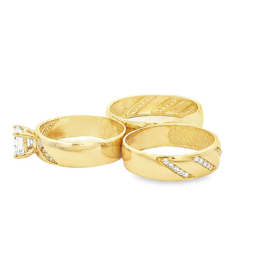 14 KARAT RING SIZE 7.25 WEIGHT: 2.1G : 5MM CZ 3 SL
