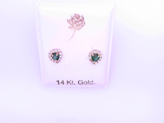 14 KARAT STUD EARRINGS WEIGHT: 0.8G : 5MM CZ CLEAR