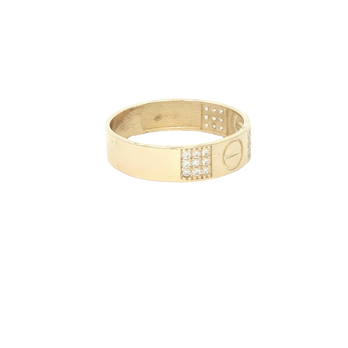 14 KARAT RING SIZE 10 WEIGHT: 2.8G : 5.2MM CZ SCRE