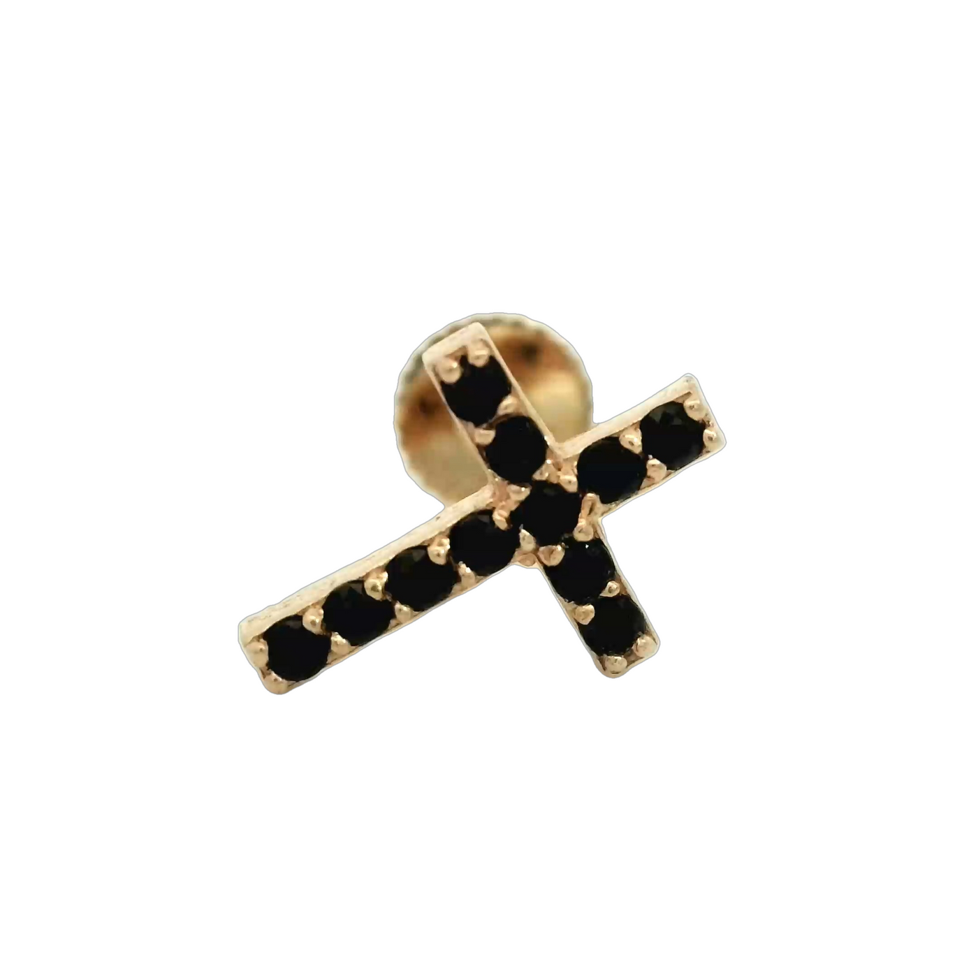 PIERCING14KE 0.3G CROSS  CZ CROSS BLACK