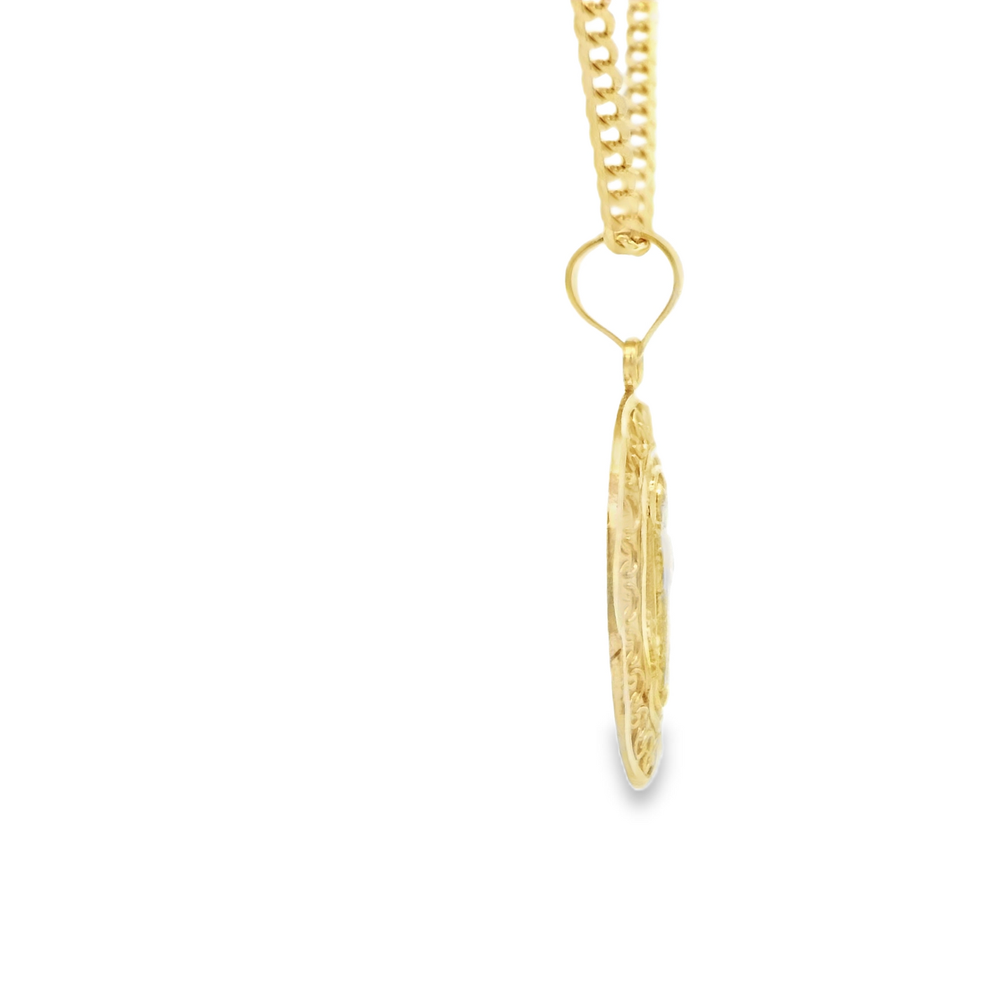 PENDANT 14K 2.0G SAINT ST BENEDICT FILIGREE BORDER