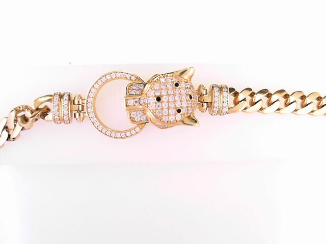 BRACELET 14KB 15.1G PANTHER 7.5'' CZ PANTHER